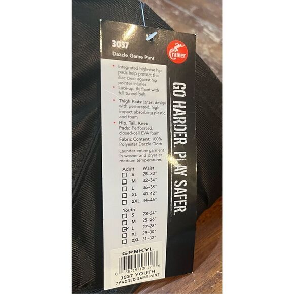 "Cramer 7-Pad Football Pants, High-Impact Hip, Tailbone, Thigh & Knee Pads - Picture 4 of 6